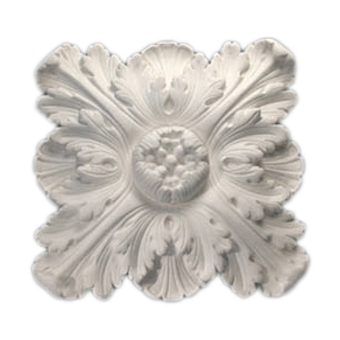 12-1/2" (W) x 12-1/2" (H) x 2" (Relief) - French Style Square Medallion - [Plaster Material] - Brockwell Incorporated