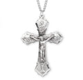 1.8" SS Large Jesus-Mary-Joseph Crucifix Necklace 24" Chain