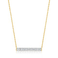 Gold over sterling bar diamond necklace with small lab-grown stones on chain