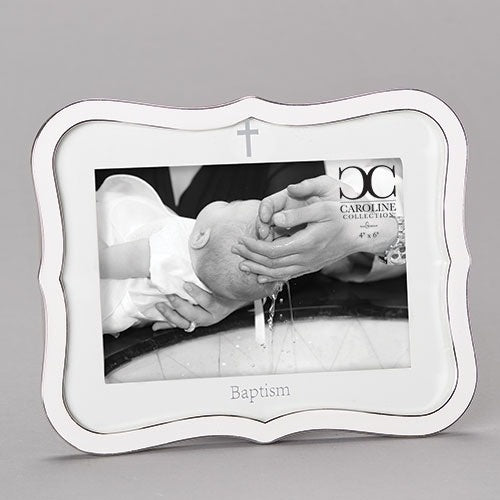 4" x 6" White Baptism Frame