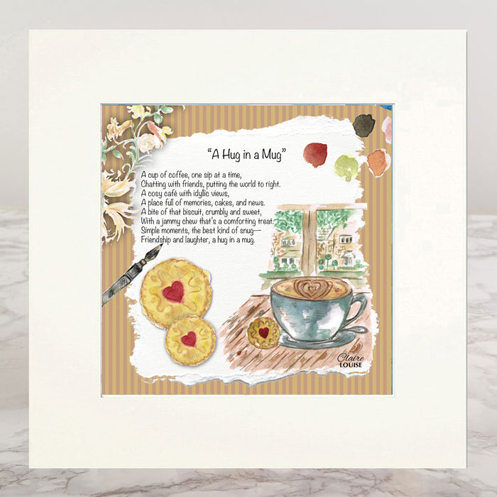 A Hug in a Mug Mounted Print