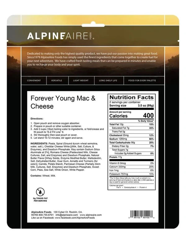 Alpine Aire Forever Young Mac and Cheese