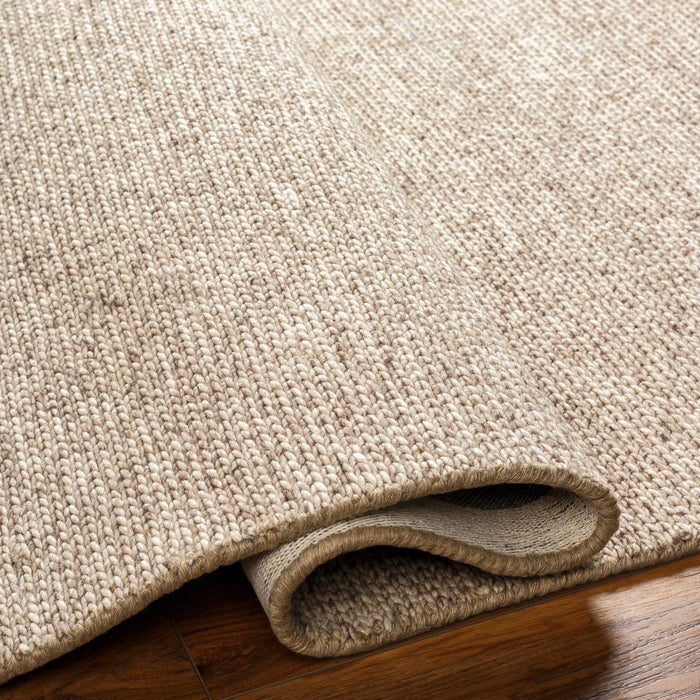 Alyra Tan Contemporary Solid Design Hand Woven Wool Rug - The Rug Decor