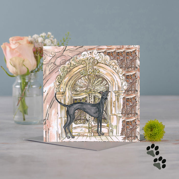 At home with greyhound greeting card - Pack of 6