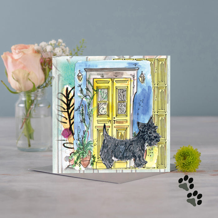 At home with scottie greeting card - Pack of 6