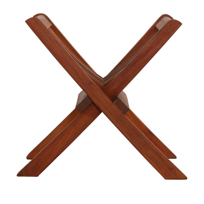 Bare Decor Avie Teak Outdoor Magazine / Towel Rack