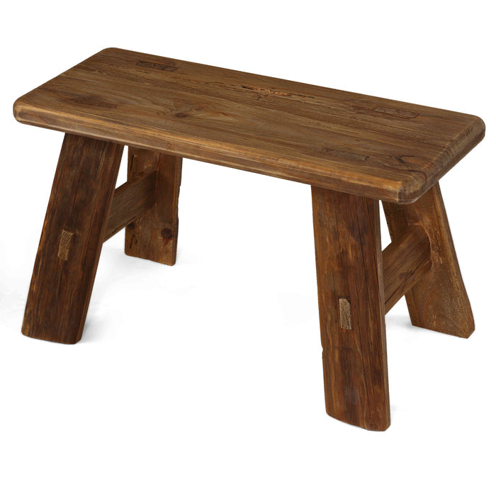 Bare Decor Leland Mudroom Entryway Bench in Reclaimed Wood, Small 28x14x16