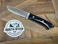 Bark River Classic Drop Point Hunter Knife S45VN Black Micarta Red Liners Mosaic Pins - NORTH RIVER OUTDOORS
