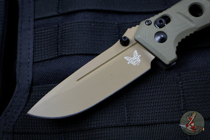 Benchmade Mini Adamas Axis Lock Olive G-10 with Flat Earth Blade  273FE-2