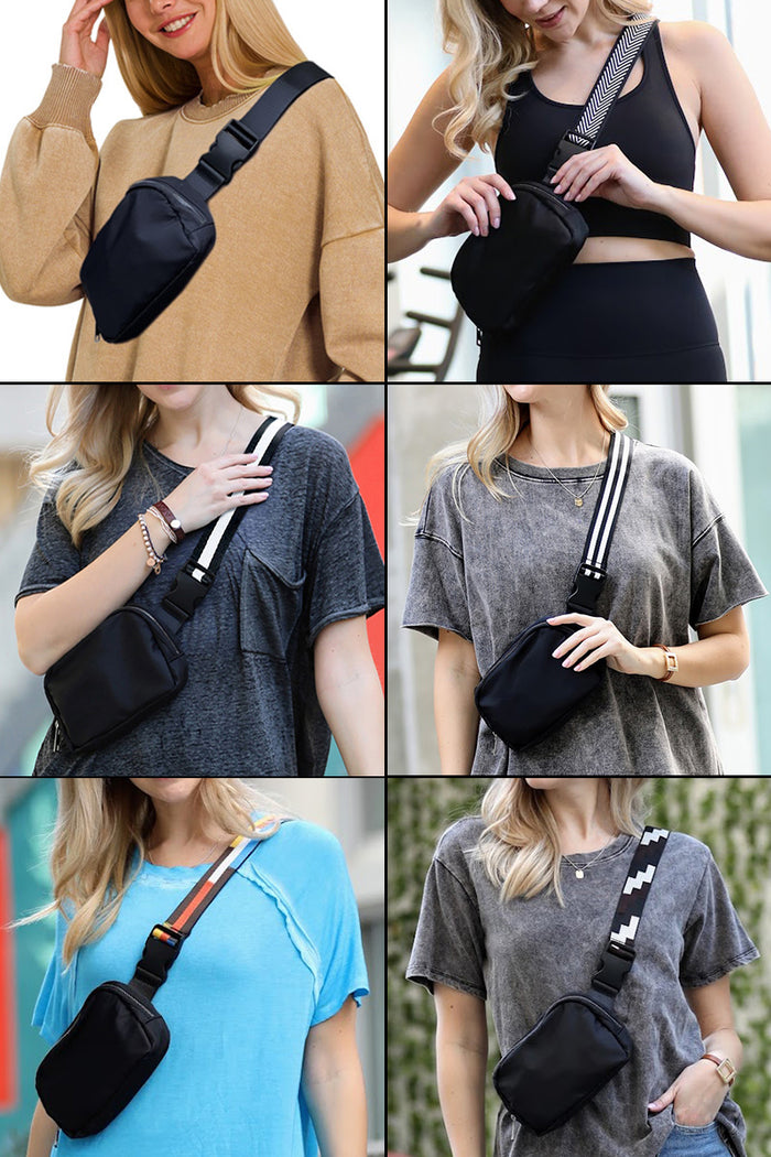 BLACK FANNY PACK WITH 5 EXTENTIONS