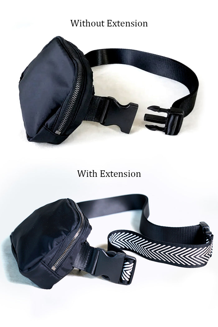 BLACK FANNY PACK WITH 5 EXTENTIONS