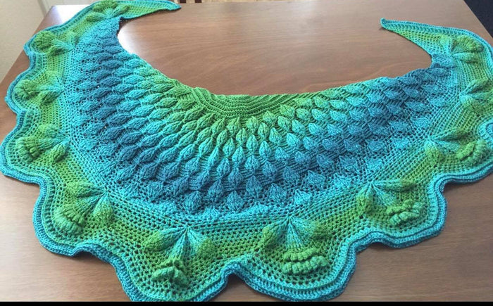 BLUE BAYOU - Embossed Mystery Shawl Kit