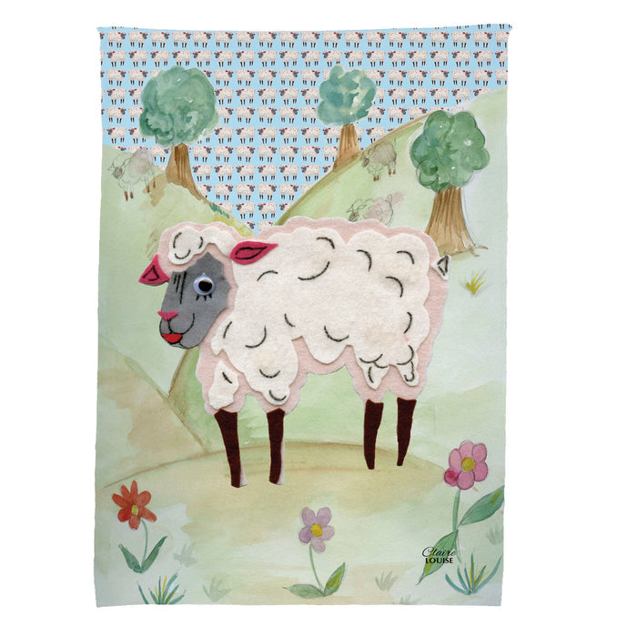 Blue Sheep Blanket | Googly Eye Sheep Fleece Throw | Made in the UK