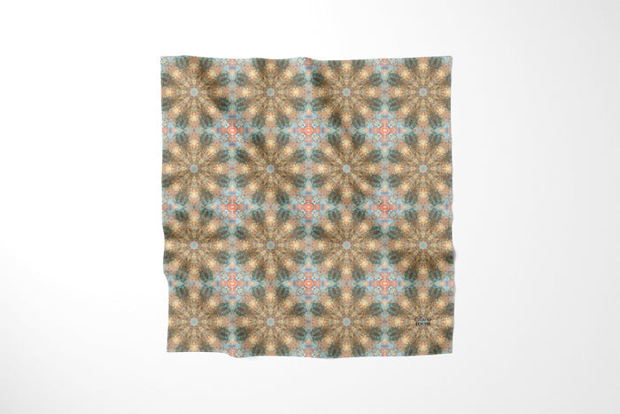 Boho Ecru Blue Scarf
