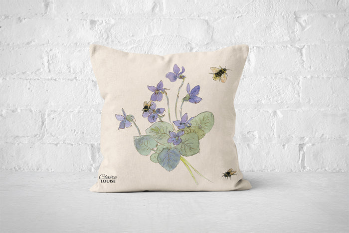 Botanical Morning Glories Cushion