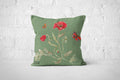 Botanical Watercress Poppies Cushion