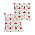 Canada Flag Maple Leaf Hockey Sticks Maple Syrup Pattern Pillow 2-pack