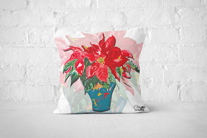 Christmas Rose White Cushion