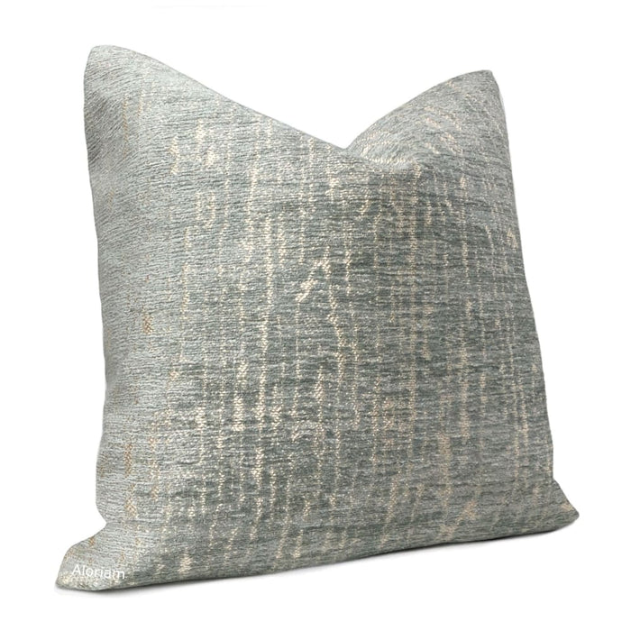 Cerwyn Glacial Green Ecru Texture Pillow Cover - Aloriam
