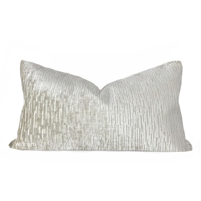 Dunham Whisper Gray Textured Chenille Pillow Cover - Aloriam