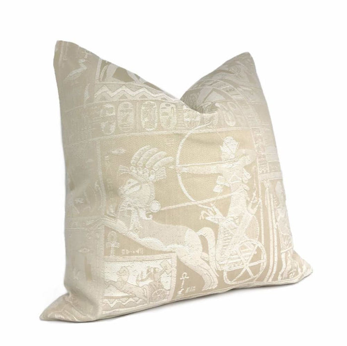 Egyptian Pharoah Cream Beige Pillow Cover by Aloriam