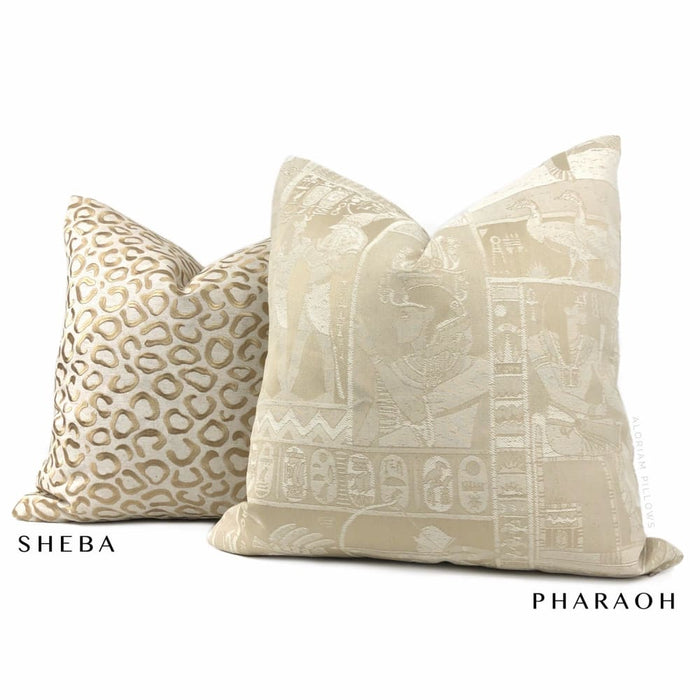 Egyptian Pharoah Cream Beige Pillow Cover - Aloriam