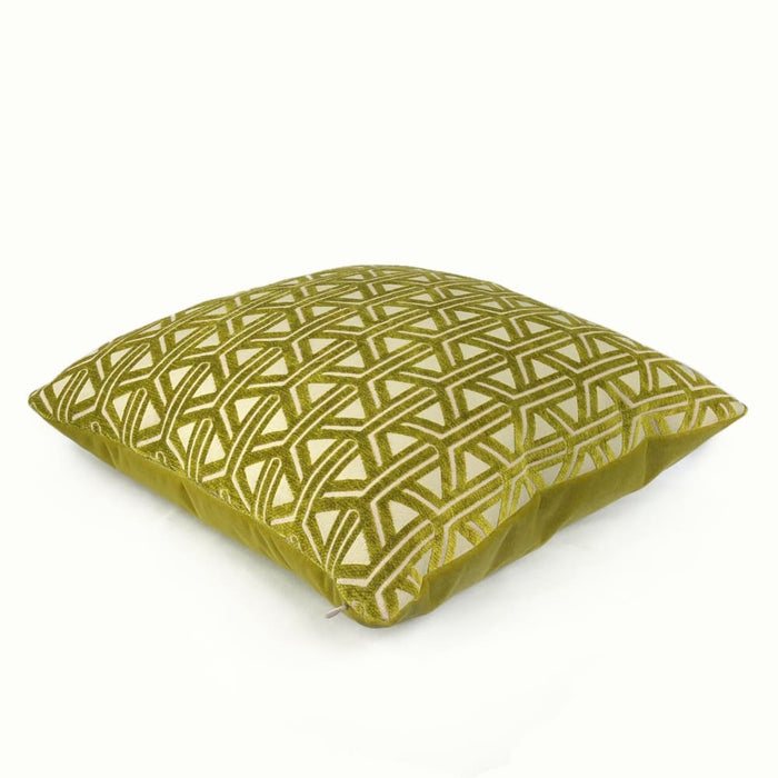 Emerson Chartreuse Wishbone Lattice Pillow Cover - Aloriam