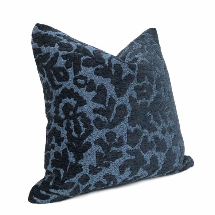 Frangia Arts and Crafts Style Navy Blue Floral Pillow Cover - Aloriam