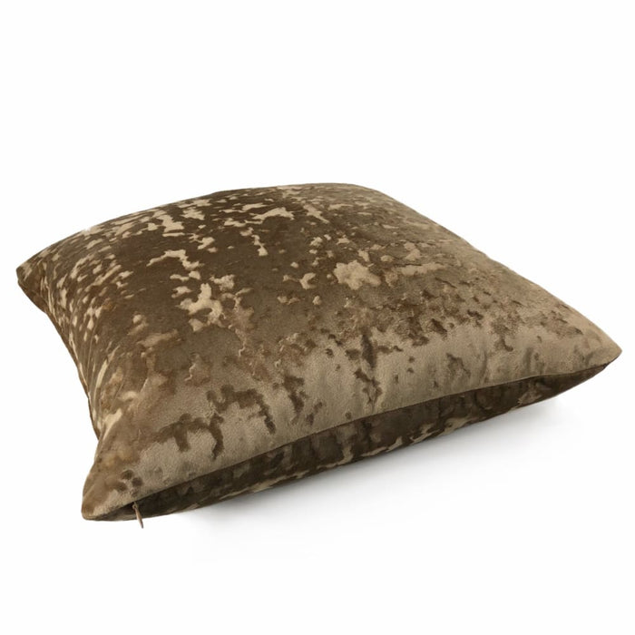 Kael Sable Brown Abstract Distressed Tonal Velvet Pillow Cover - Aloriam