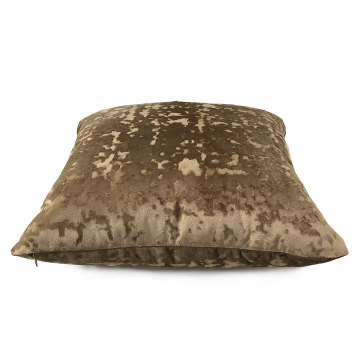 Kael Sable Brown Abstract Distressed Tonal Velvet Pillow Cover - Aloriam