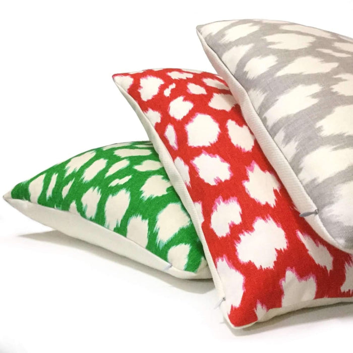 Kravet Kate Spade Light Gray Modern Jungle Cat Spotted Linen Pillow Cover Cushion Pillow Case Euro Sham 16x16 18x18 20x20 22x22 24x24 26x26 28x28 Lumbar Pillow 12x18 12x20 12x24 14x20 16x26 by Aloriam