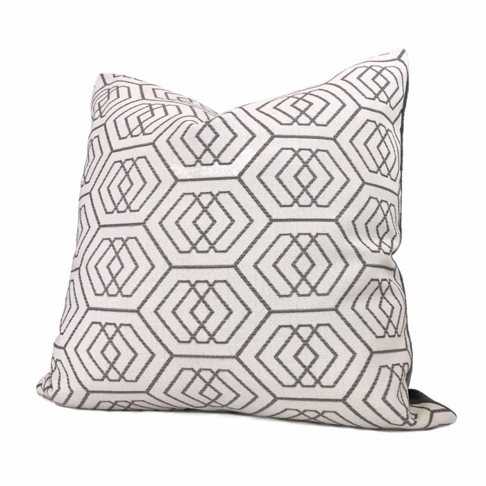 Kravet Thom Filicia Fiscoe Steel Geometric Hexagon Pillow Cover by Aloriam