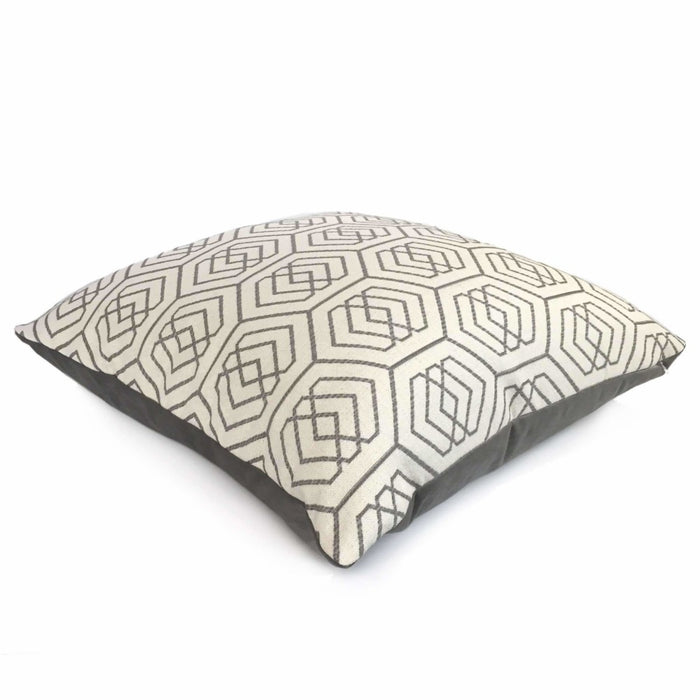 Kravet Thom Filicia Fiscoe Steel Geometric Hexagon Pillow Cover by Aloriam