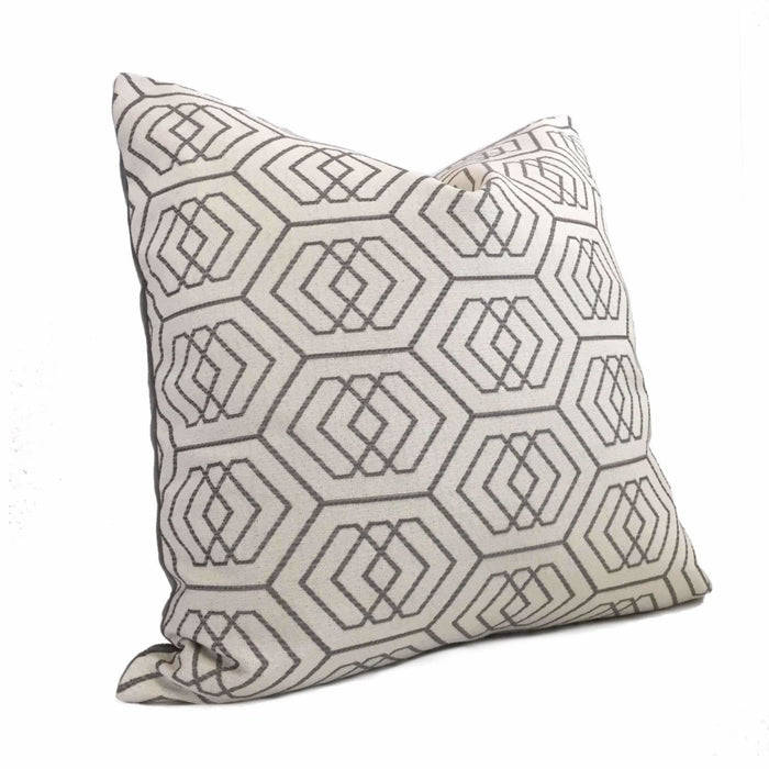 Kravet Thom Filicia Fiscoe Steel Geometric Hexagon Pillow Cover by Aloriam