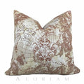 Antique Old World Map Print Brown Beige Linen Pillow Cushion by Aloriam