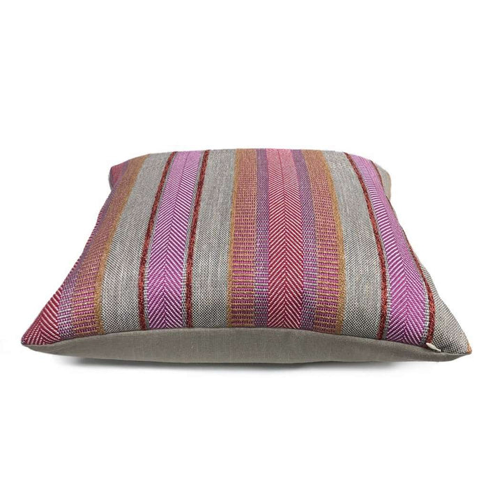 Ogilvie Pink & Tan Textured Stripe Pillow Cover Cushion Pillow Case Euro Sham 16x16 18x18 20x20 22x22 24x24 26x26 28x28 Lumbar Pillow 12x18 12x20 12x24 14x20 16x26 by Aloriam