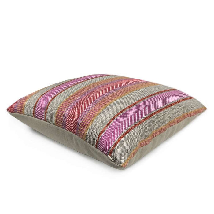 Ogilvie Pink & Tan Textured Stripe Pillow Cover Cushion Pillow Case Euro Sham 16x16 18x18 20x20 22x22 24x24 26x26 28x28 Lumbar Pillow 12x18 12x20 12x24 14x20 16x26 by Aloriam