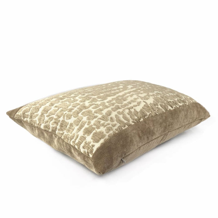 Sandy Beige Abstract Alligator Crocodile Pattern Texture Chenille Velvet Pillow Cover - Aloriam