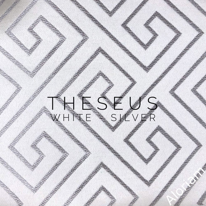 Theseus Navy Blue Champagne Gold Greek Key Pillow Cover - Aloriam