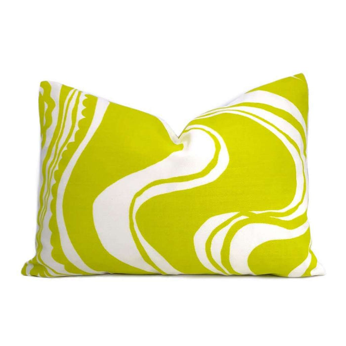 Trina Turk Schumacher Carmel Coastline Sulfur Citron Yellow White Indoor Outdoor Pillow Cover Cushion Pillow Case Euro Sham 16x16 18x18 20x20 22x22 24x24 26x26 28x28 Lumbar Pillow 12x18 12x20 12x24 14x20 16x26 by Aloriam