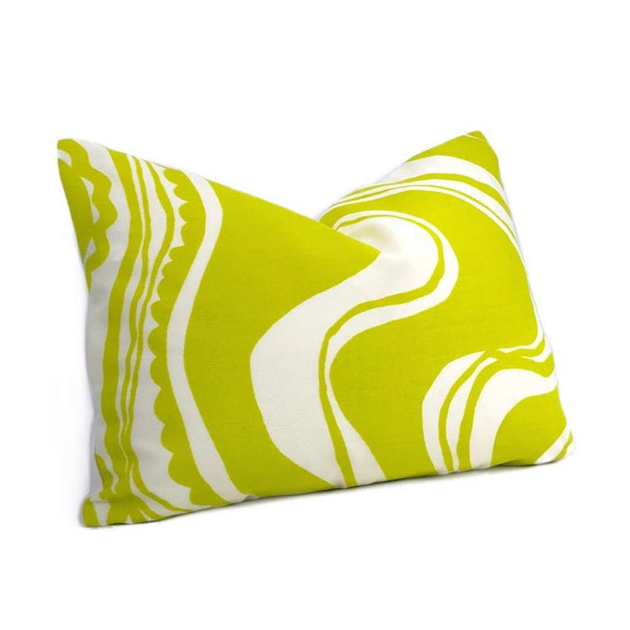 Trina Turk Schumacher Carmel Coastline Sulfur Citron Yellow White Indoor Outdoor Pillow Cover Cushion Pillow Case Euro Sham 16x16 18x18 20x20 22x22 24x24 26x26 28x28 Lumbar Pillow 12x18 12x20 12x24 14x20 16x26 by Aloriam