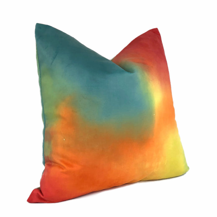 Tropicana Color Splash Velvet Multicolor Pillow Cover