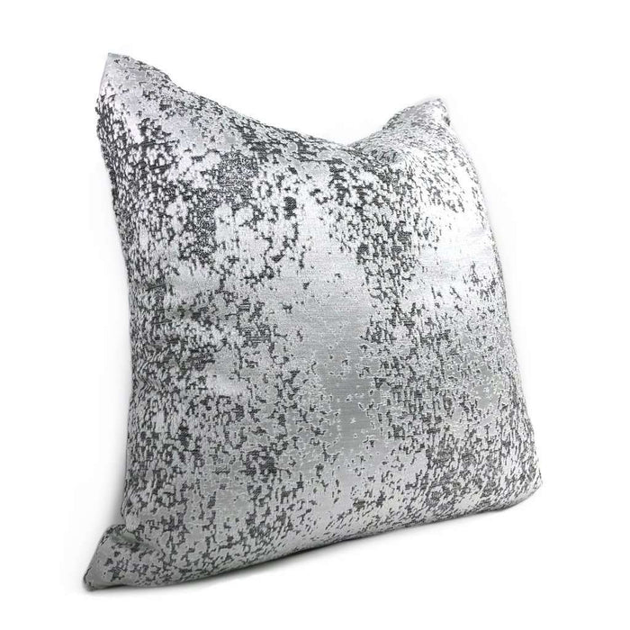 Volta Silver & Gray Metallic Quartz Texture Pillow Cover Cushion Pillow Case Euro Sham 16x16 18x18 20x20 22x22 24x24 26x26 28x28 Lumbar Pillow 12x18 12x20 12x24 14x20 16x26 by Aloriam