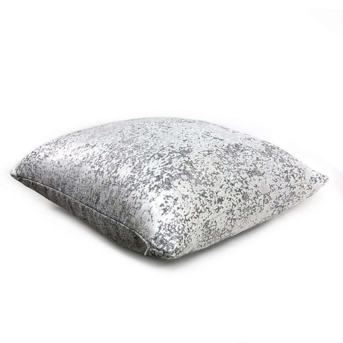 Volta Silver & Gray Metallic Quartz Texture Pillow Cover Cushion Pillow Case Euro Sham 16x16 18x18 20x20 22x22 24x24 26x26 28x28 Lumbar Pillow 12x18 12x20 12x24 14x20 16x26 by Aloriam