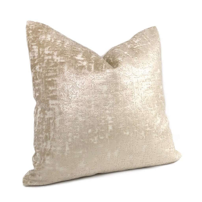 Zazie Luxe Light Champagne Gold Velvet Pillow Cover Cushion Pillow Case Euro Sham 16x16 18x18 20x20 22x22 24x24 26x26 28x28 Lumbar Pillow 12x18 12x20 12x24 14x20 16x26 by Aloriam