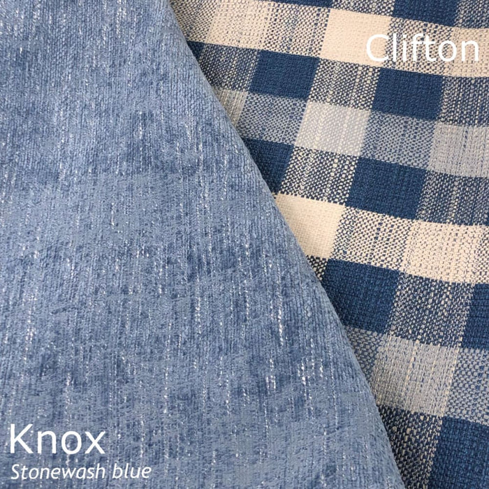 Clifton Blue Cream Plaid Checks Pillow Cover - Aloriam