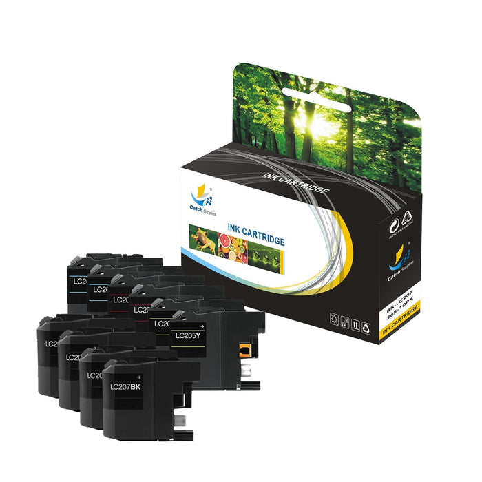 Compatible Brother LC207BK, LC205C, LC205M, LC205Y High Yield Ink Cartridge - Ten Pack