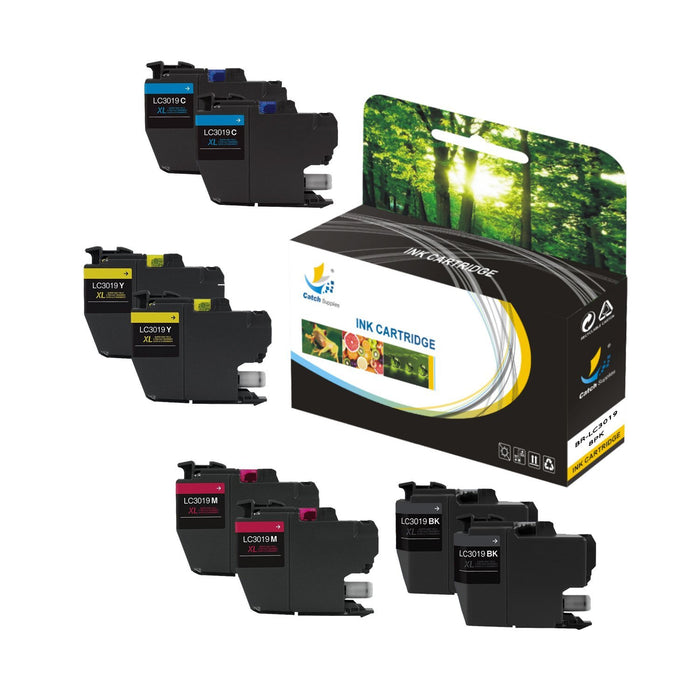 Compatible Brother LC3019BK, LC3019C, LC3019M, LC3019Y High Yield Ink Cartridge - Eight Pack