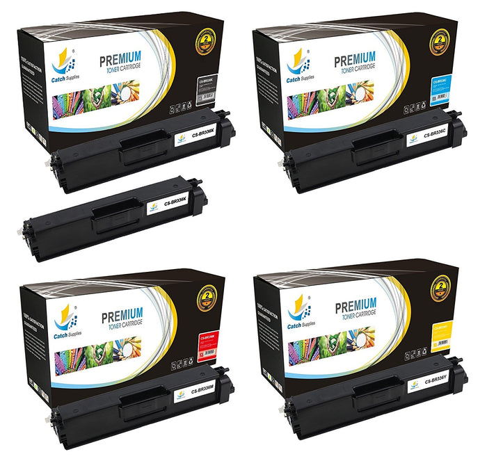 Compatible Brother TN-336BK, TN-336C, TN-336M, TN-336Y Standard-Yield Toner Cartridges, 5-Pack