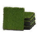 Cortesi Home FloorKNKT Artificial Grass Turf Tile Interlocking, Self Drain (Set of 9)